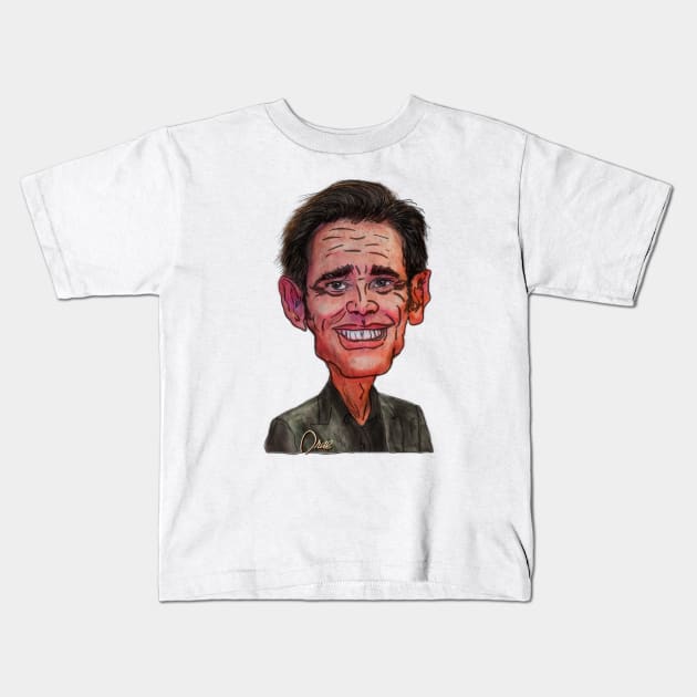 Jim Carrey Kids T-Shirt by Henry Drae